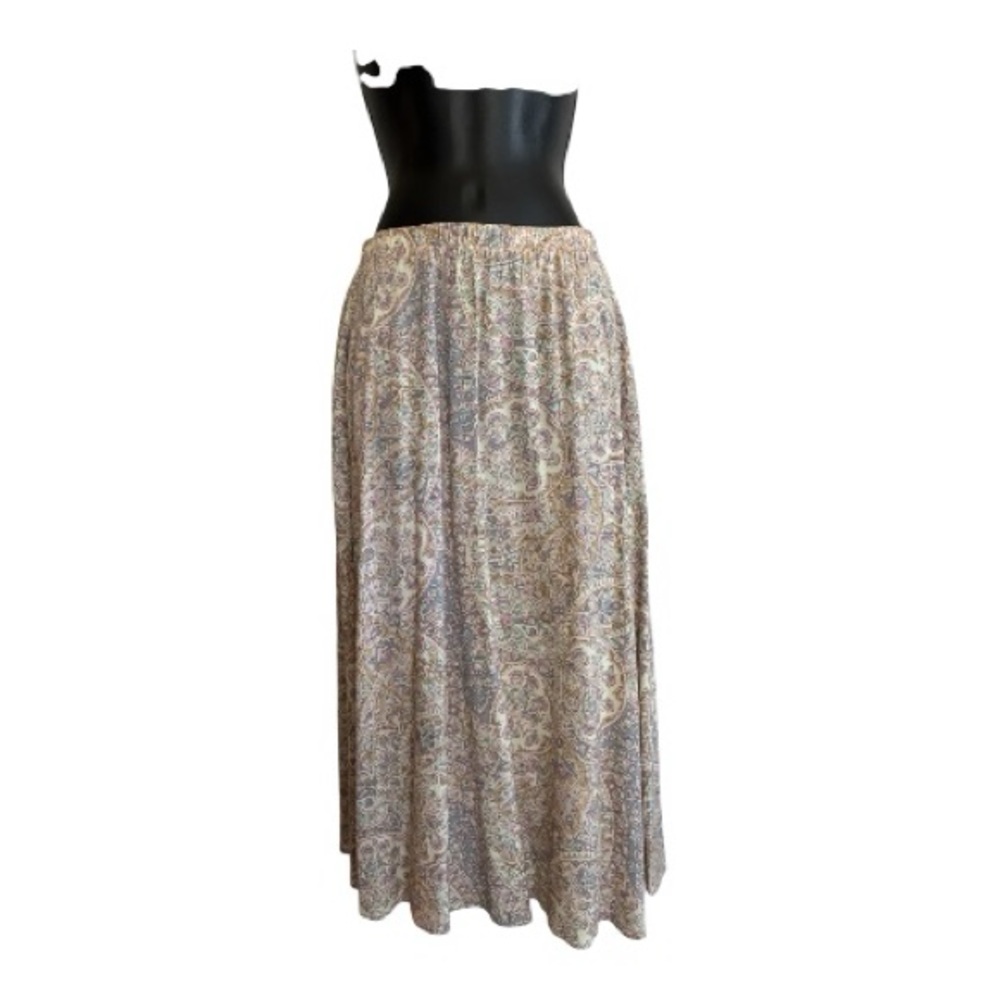 Boho Festival coquette Indie Peasant Prairie 90s Elegant Paisley Skirt Sz 6 - Picture 5 of 9
